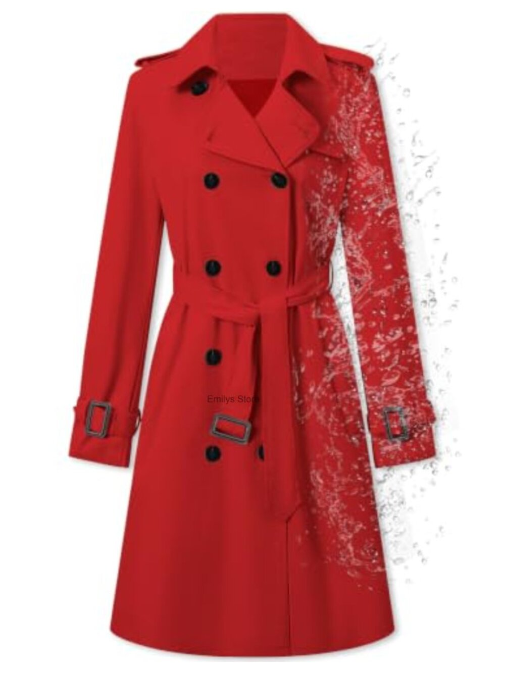 Double Breasted Water Repellent Belted Trench Coat
